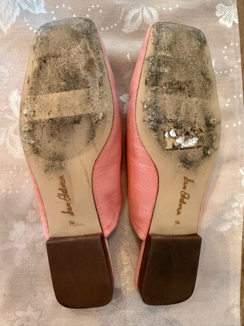 Sam Edelman Pink Square-Toe Slip-On Mules with Marbled Buckle - Picture 6 of 6